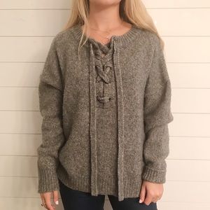 Zara Knit Lace Up Sweater